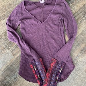 Free People Plum Thermal with Detailed Cuff